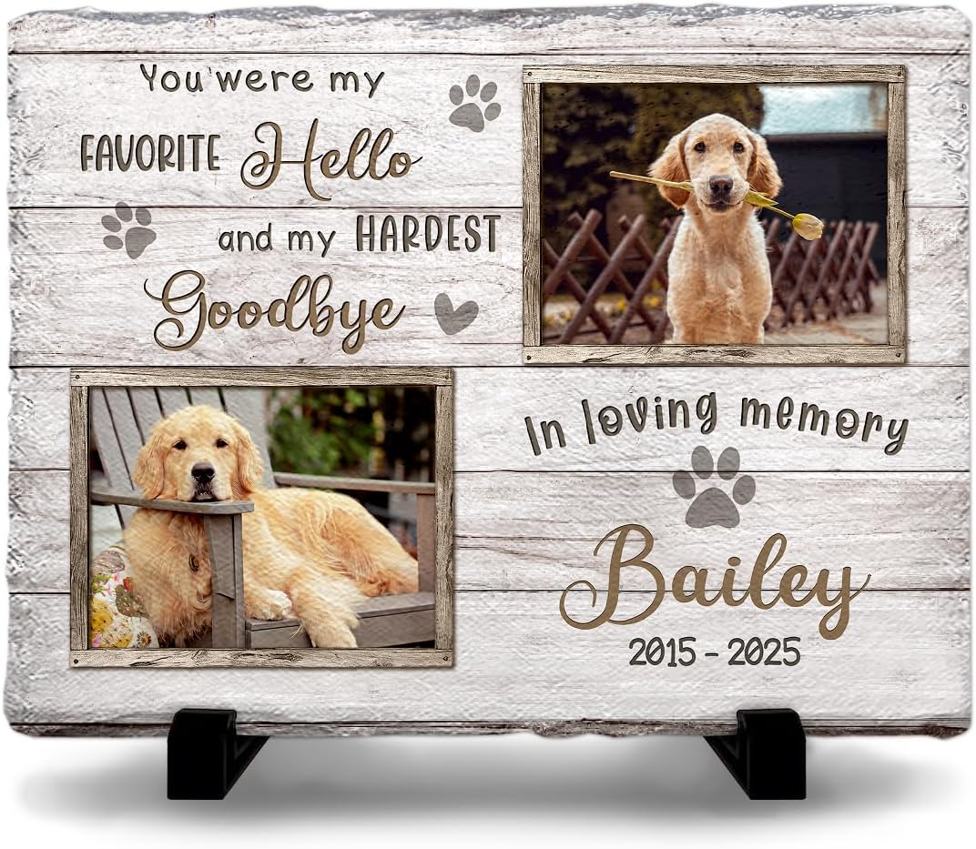 Personalized Cat Memorial Stone, Headstones Gift for Cat Lovers, Loss of Sympathy Gifts with Customizable Photo Prints, Name, Years, Background Color - Image 10