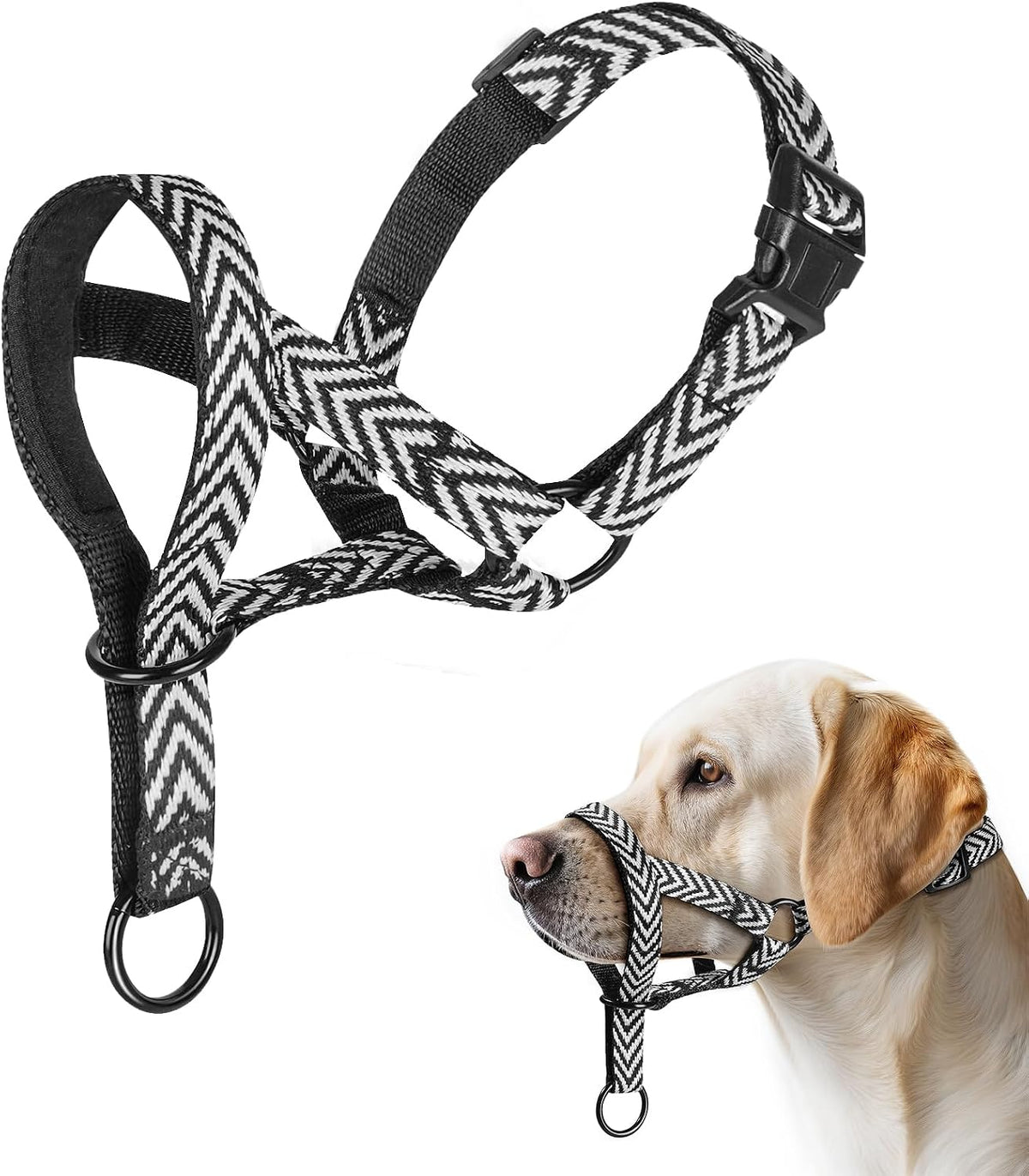 Wintchuk gentle dog head collar front view no pull training halter