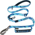Hotsky Tactical Dog Leash Heavy Duty for Medium Large Dogs that Pull,4-6Ft Strong Bungee Shock Absorbing No Pull Dog Leash with Padded Double Handle and Car Seatbelt,Purple Camo - Image 9