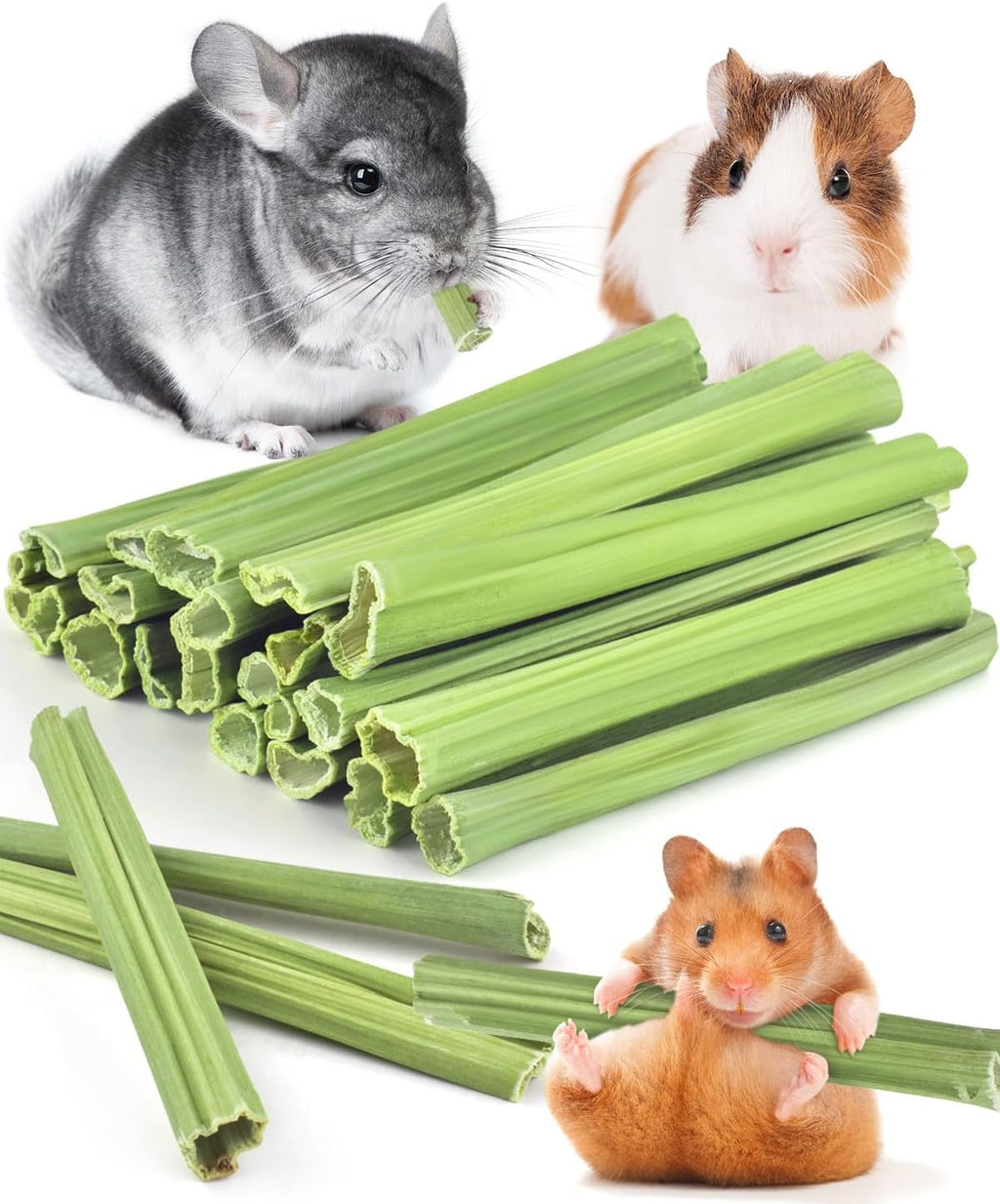 Bissap 35PCS Rabbit Chew Sticks, Natural Papaya Stems Bunny Chews Treats for Rabbit Hamster Chinchilla Guinea Pig Small Animals Organic Molar Chewing Snack - Image 9