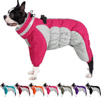 AOFITEE Fullbody Dog Coat Warm Fleece Dog Jacket, Windproof Dogs Winter Coat with Harness Built in, Reflective Turtleneck Dogs Snowsuit Puffer Jacket, Four Legged Snow Suit for Small Medium Large Pet - Image 14