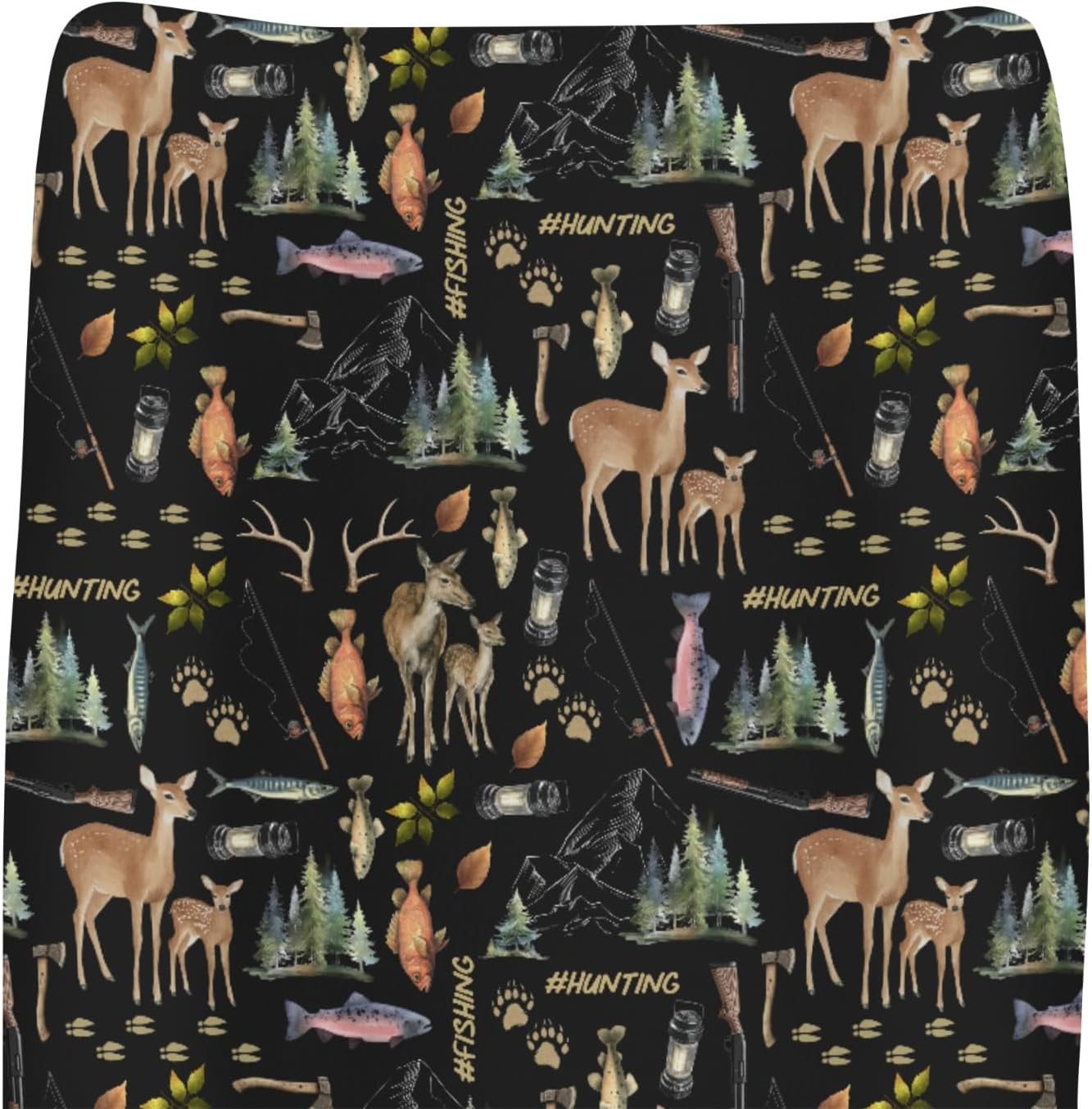 Biloban fishing and hunting theme baby changing pad cover front view