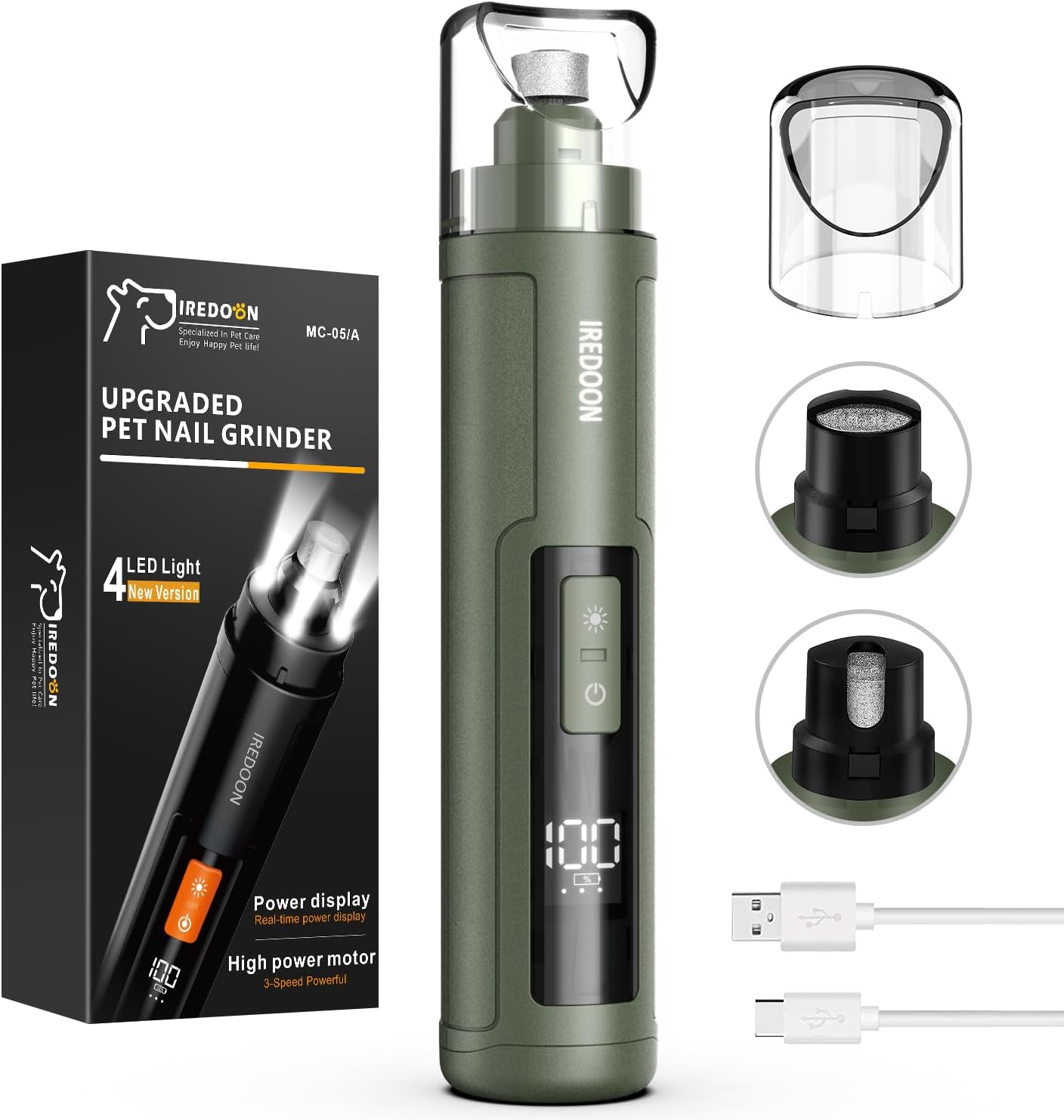 Iredoon electric trimmer being used on a dog paw