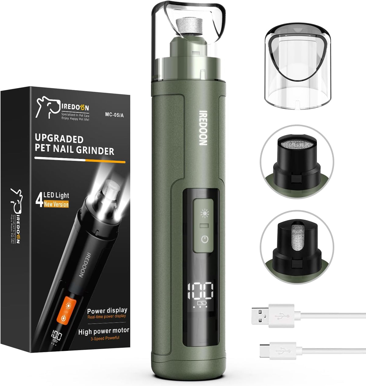 Iredoon electric trimmer being used on a dog paw