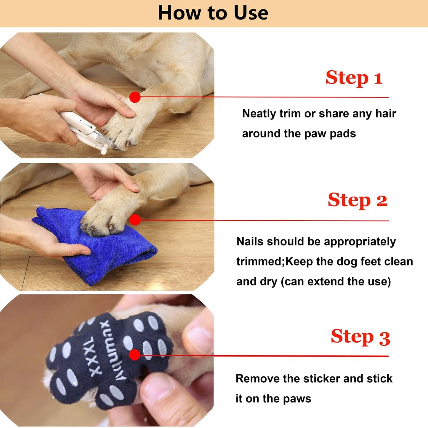 Close up of Aqumax black adhesive traction pads for dogs