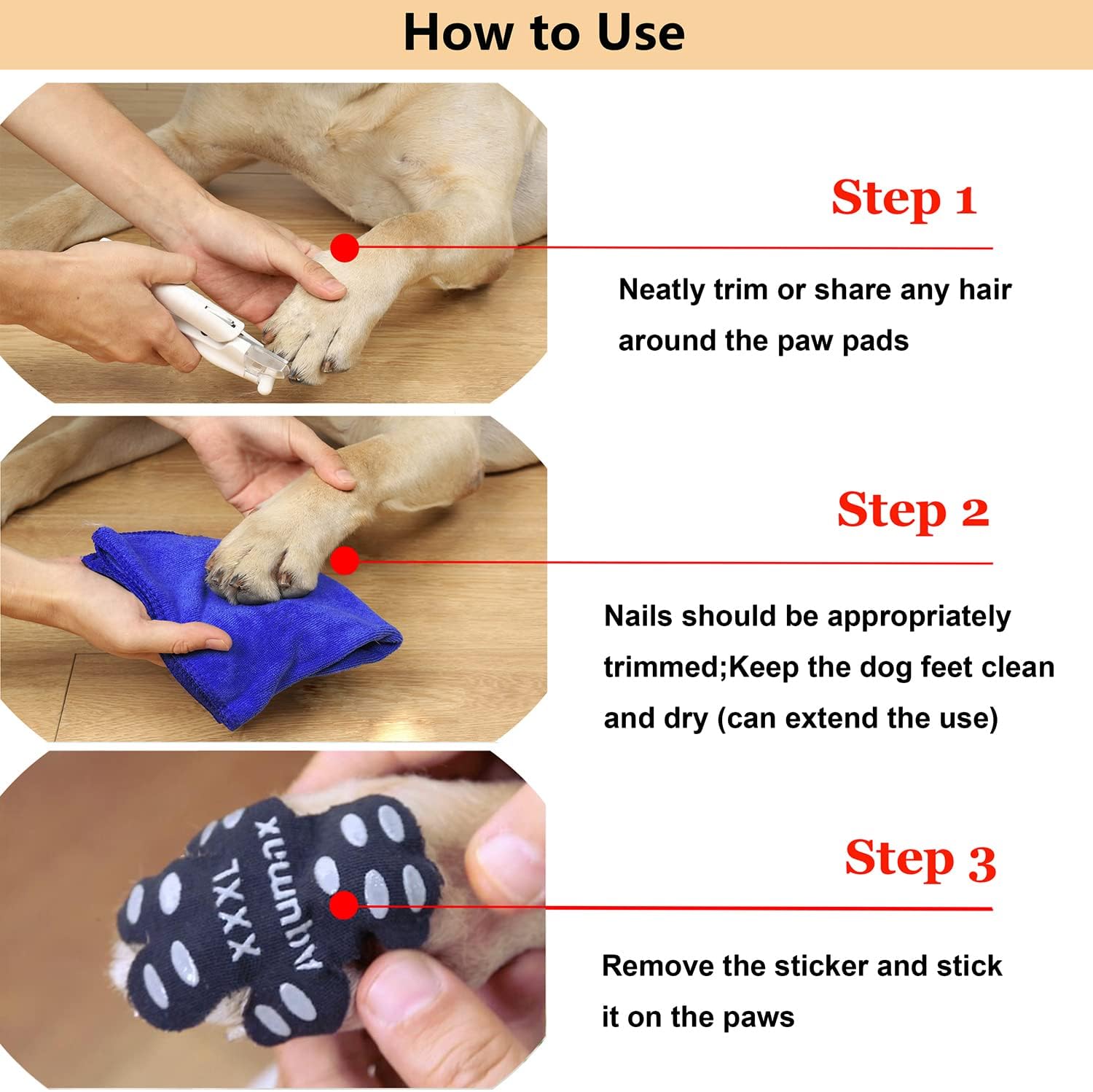 Close up of Aqumax black adhesive traction pads for dogs