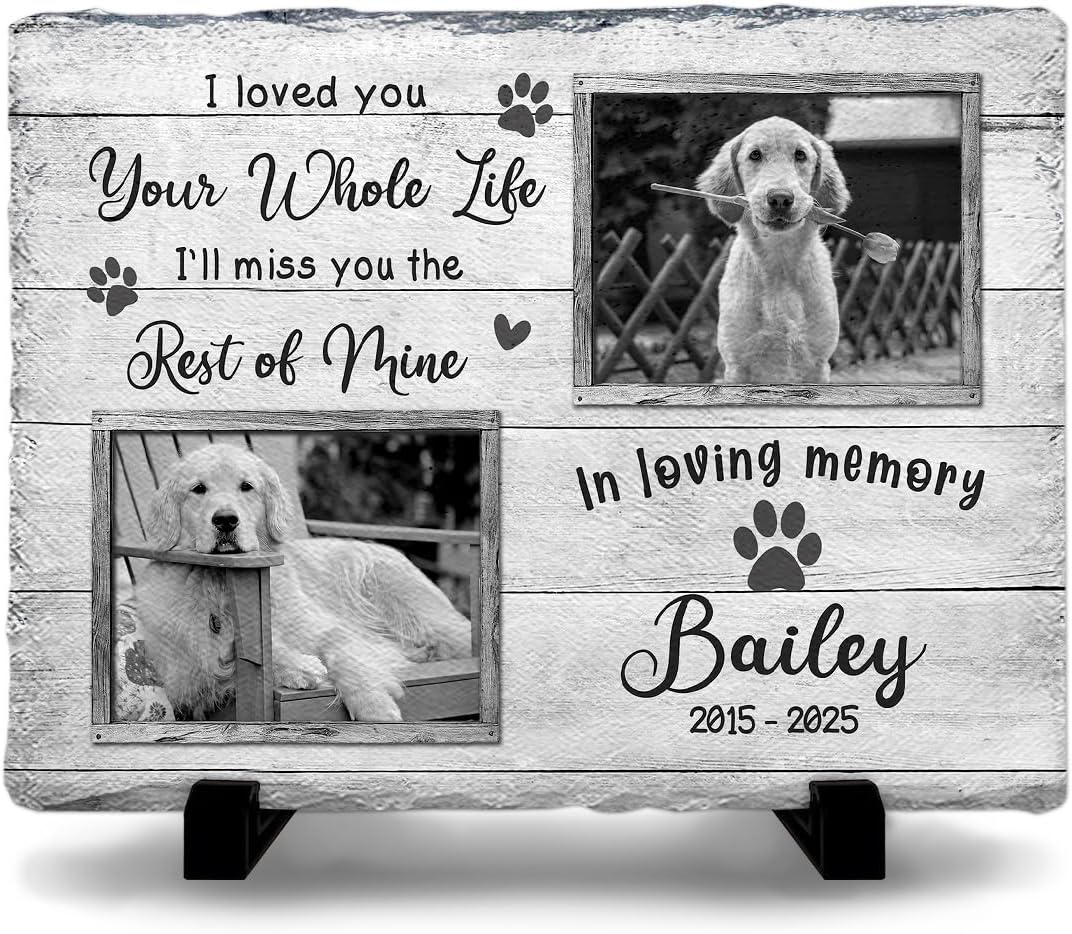 Personalized Cat Memorial Stone, Headstones Gift for Cat Lovers, Loss of Sympathy Gifts with Customizable Photo Prints, Name, Years, Background Color - Image 11