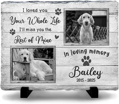 Personalized Cat Memorial Stone, Headstones Gift for Cat Lovers, Loss of Sympathy Gifts with Customizable Photo Prints, Name, Years, Background Color - Image 11