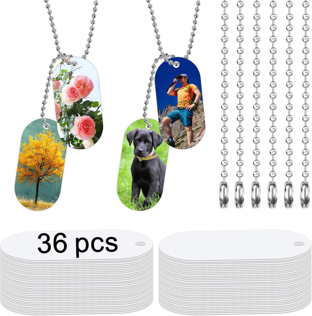 LIZOIDZSM sublimation dog tags blanks thirty six pieces kit front view