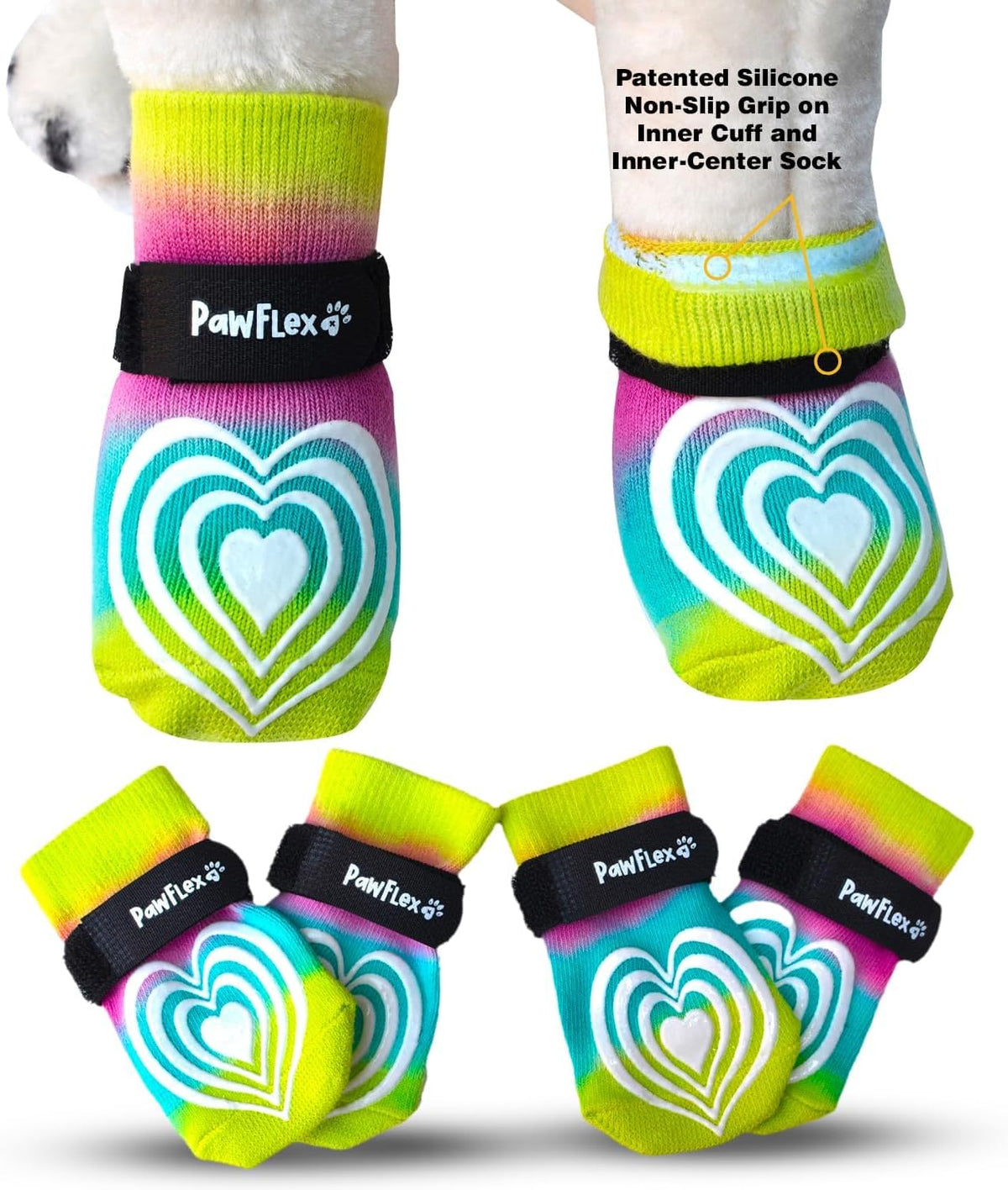 Medical Therapeutic Double Sided Non-Slip Cotton Dog Socks | PawFlex Comfy Pawz Silicone Grip on Inner Cuff No Twisting or Sliding Off | Senior & Disabled Dog Traction Control |Pet Paw Protection - Image 11