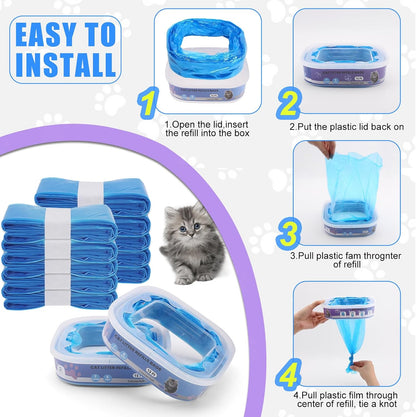 Astrallgn durable cat litter disposal cartridge refill packs