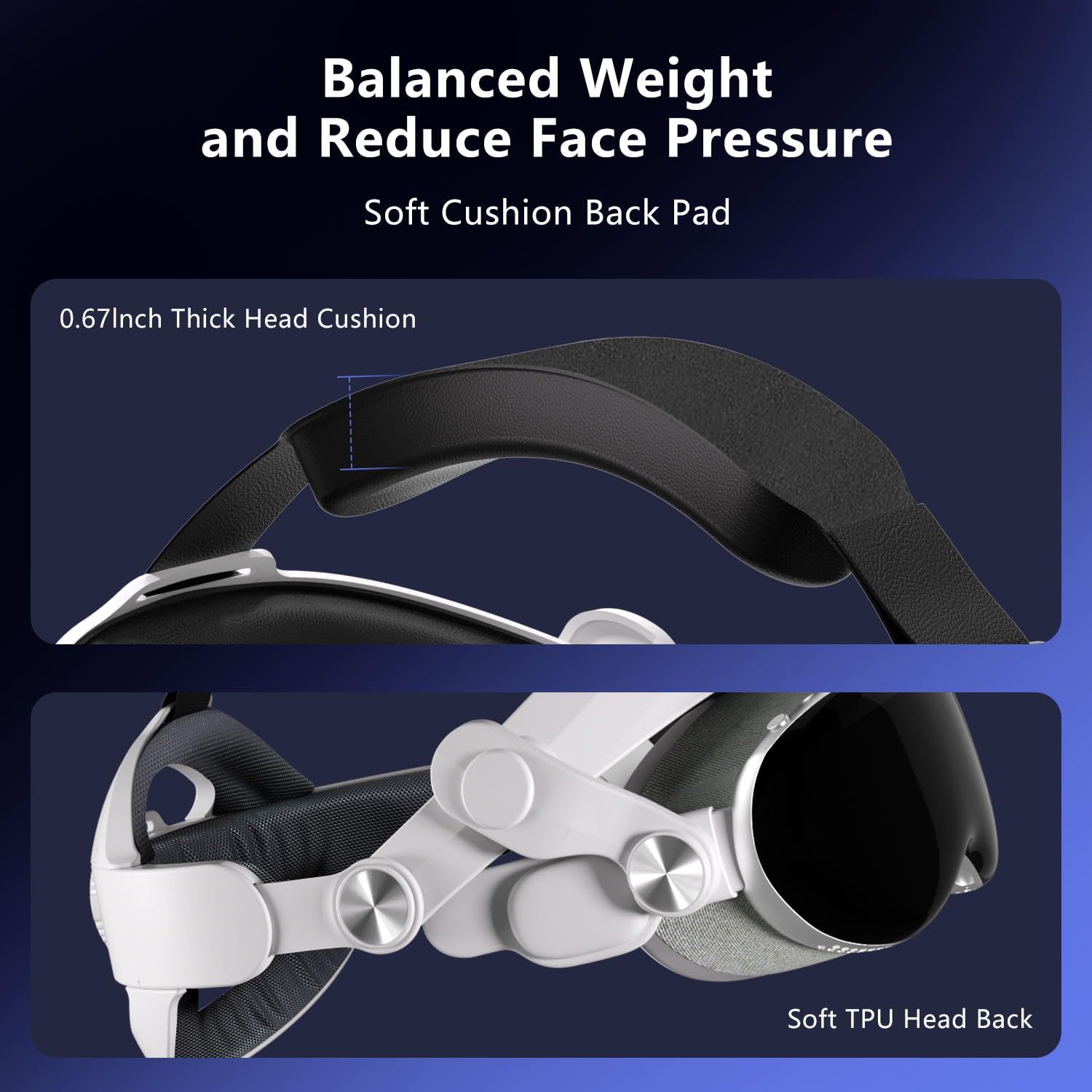 Rear view of the replacement headset band showcasing the thickened head cushion support.