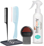 Simplicety Head Lice Full Kit front view showing spray and combs.