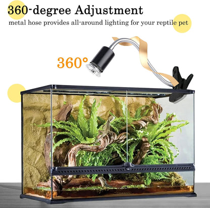 Lucky Herp reptile enclosure light fixture highlighting the inline timing and dimming controller.