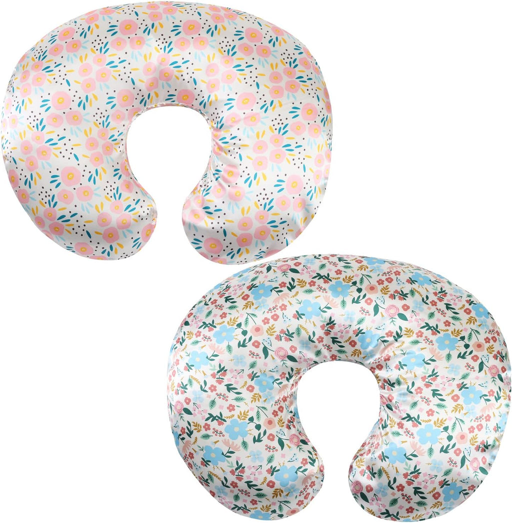 Tcmyyund satin nursing pillow cover set floral front view