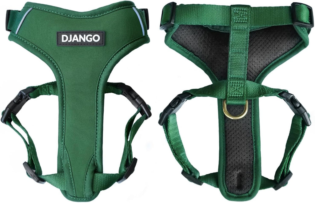 DJANGO Adventure Dog Harness - Stylish Medium Dog Harness for Outdoor Adventures and Everyday Wear - Dandelion Yellow Neoprene Adjustable Harness for Dogs with Reflective Piping and Solid Brass D-ring - Image 12