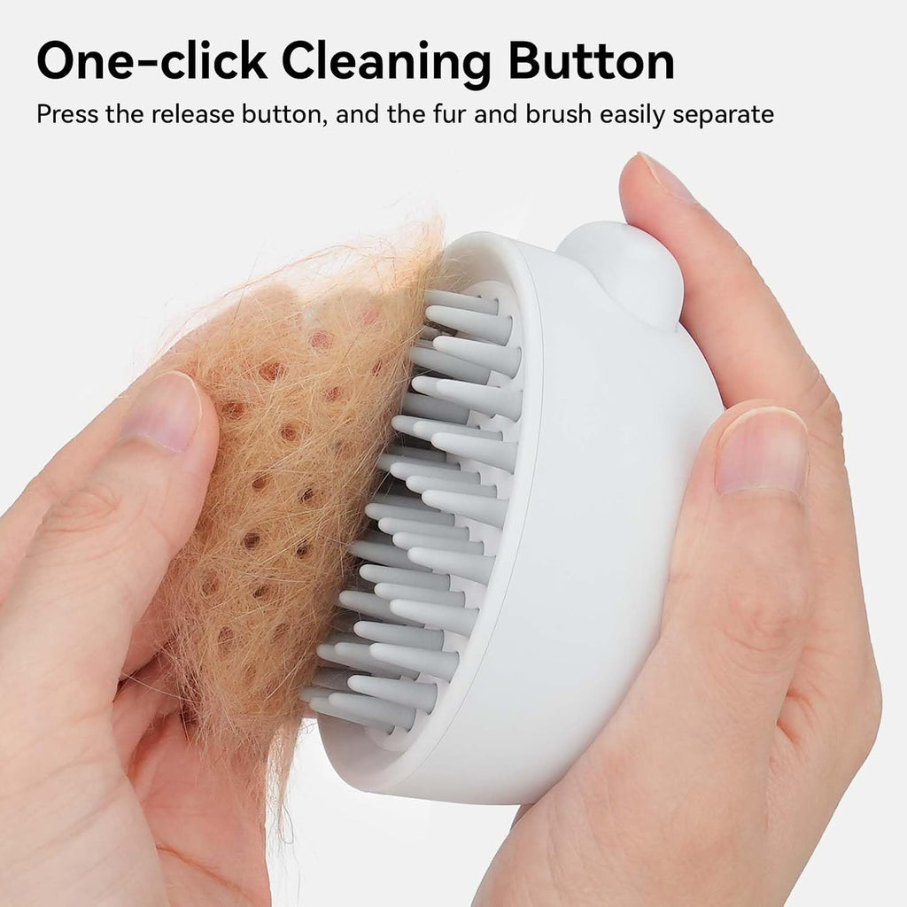 Hand holding Aumuca Jellyfish pet grooming tool