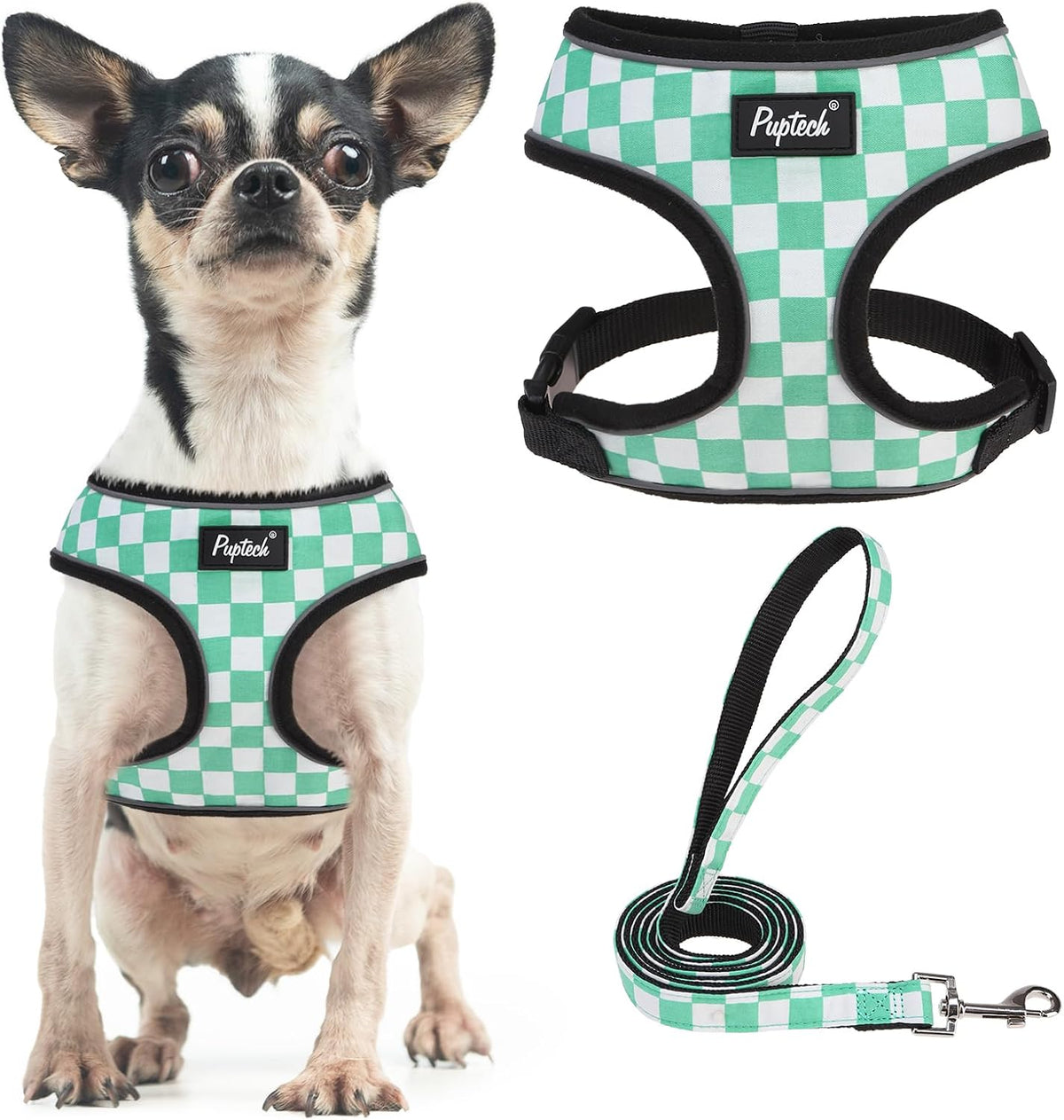 PUPTECK Soft Mesh Dog Harness Small Sized and Leash Set Pet Puppy Cat Comfort Padded Vest No Pull Harnesses, Beige, S - Image 10