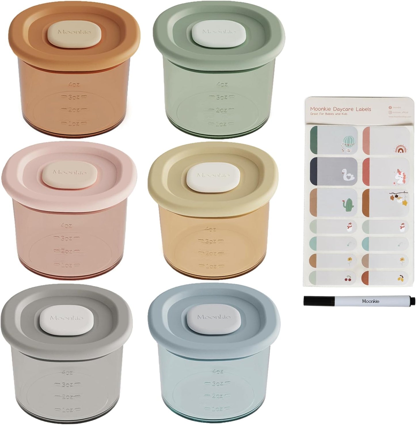Moonkie silicone baby food container 4 fluid ounce front view