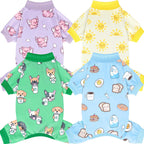 XPUDAC 4 Pack Dog Pajamas Soft Strechy Summer Doggie Clothes for Small Medium Dogs Boy Girl Dog Onesie Puppy Pjs Cat Apparel-Medium - Image 14