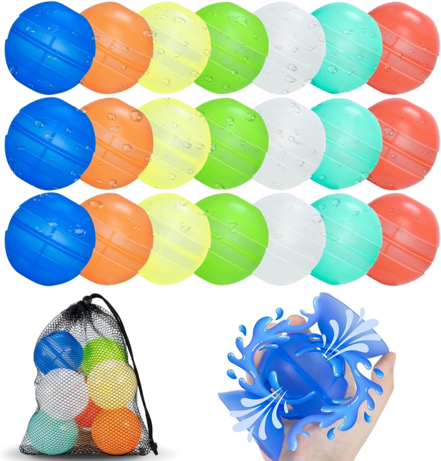 FXCZUZ reusable water balloons front view premium silicone pool toys