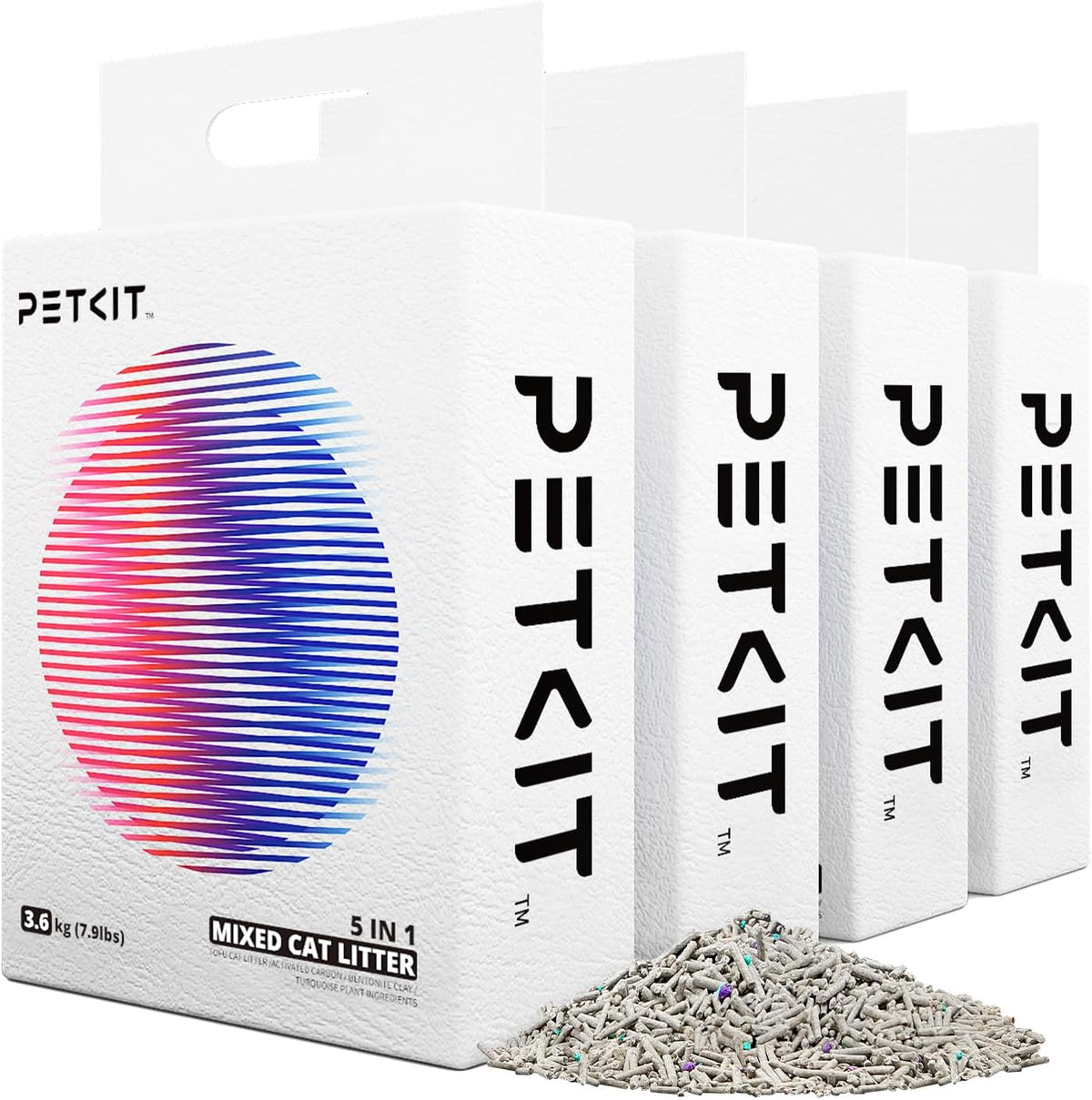 PETKIT Mixed Cat Litter Fast Clumping, Flushable, Ultra Absorbent, 100% Natural Ingredients Litter, Water Dissolvable, Really Dust-Free, Low Tracking Bentonite Tofu Litter (7.9lbx2 Bags) - Image 9