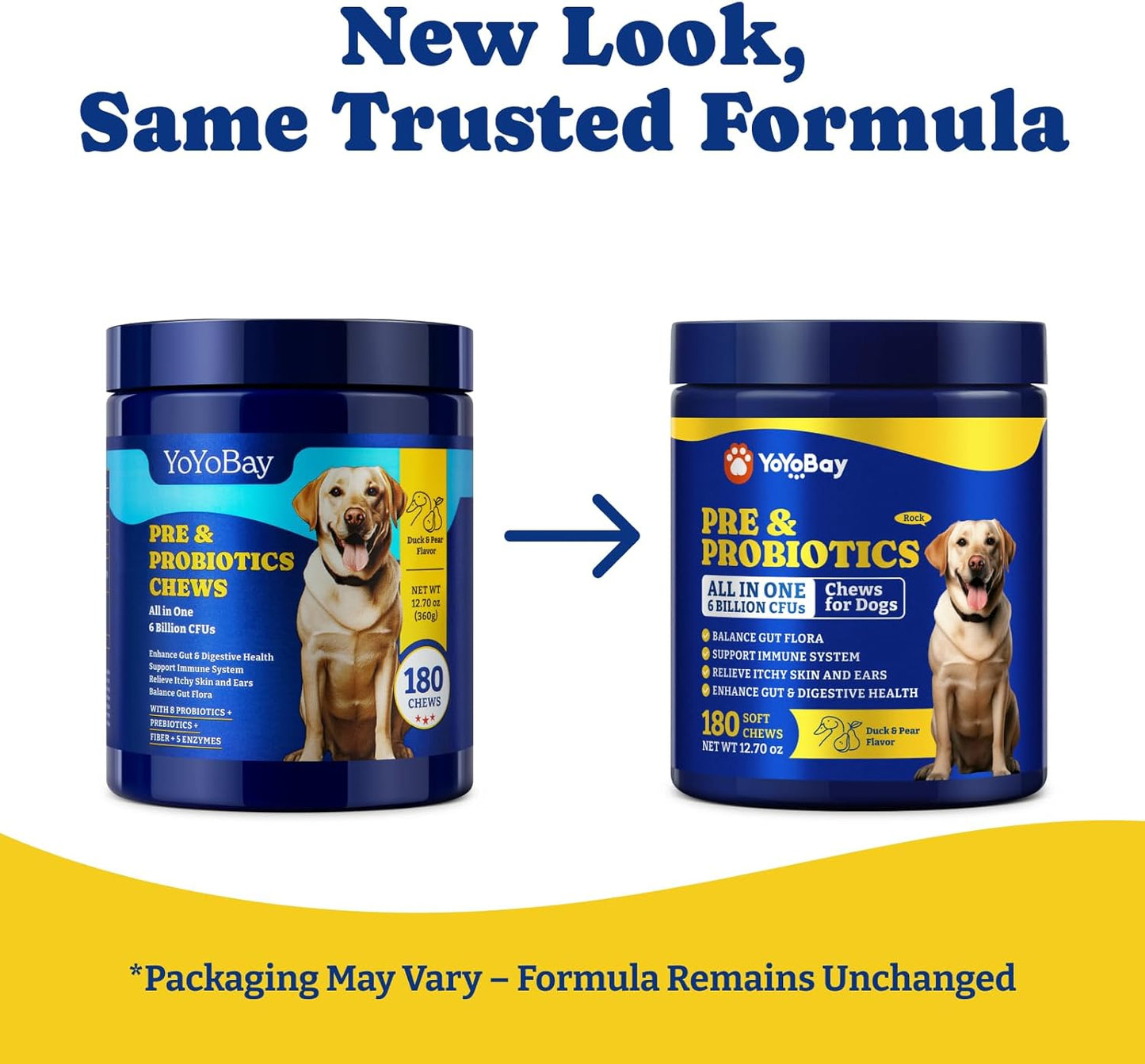 Probiotics for Dogs - Dog Probiotics for Digestive Health, Yeast, Itchy Skin, Gut Health, Immune & Skin - 6 Billion CFUs, 180 Soft Chews, Duck & Pear Flavor - with Prebiotics & Digestive Enzymes - Image 9