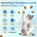 Wagmee cat flea and tick prevention packaging highlighting skin and coat support benefits.