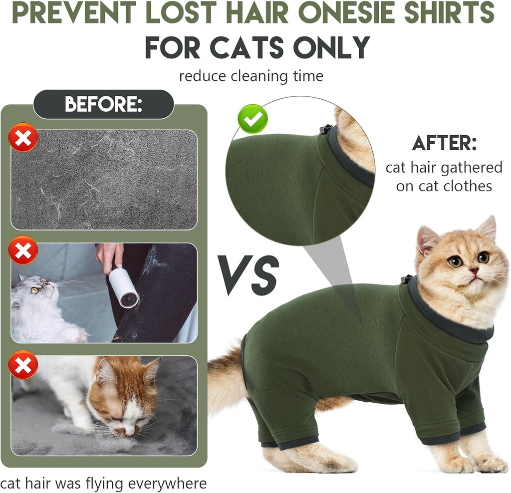 Back view of Adnikia sticky hair cat onesie