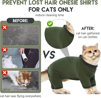 Back view of Adnikia sticky hair cat onesie