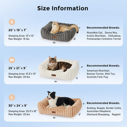 Grey Zomisia pet bed with plush faux fur texture