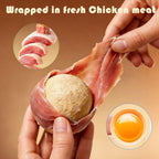 Olsdeeool pet snacks illustrating the freeze dried egg yolk center of the spherical treat.
