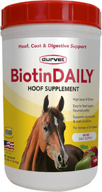 Durvet Biotin Daily horse supplement front view of 2.5 pound jar