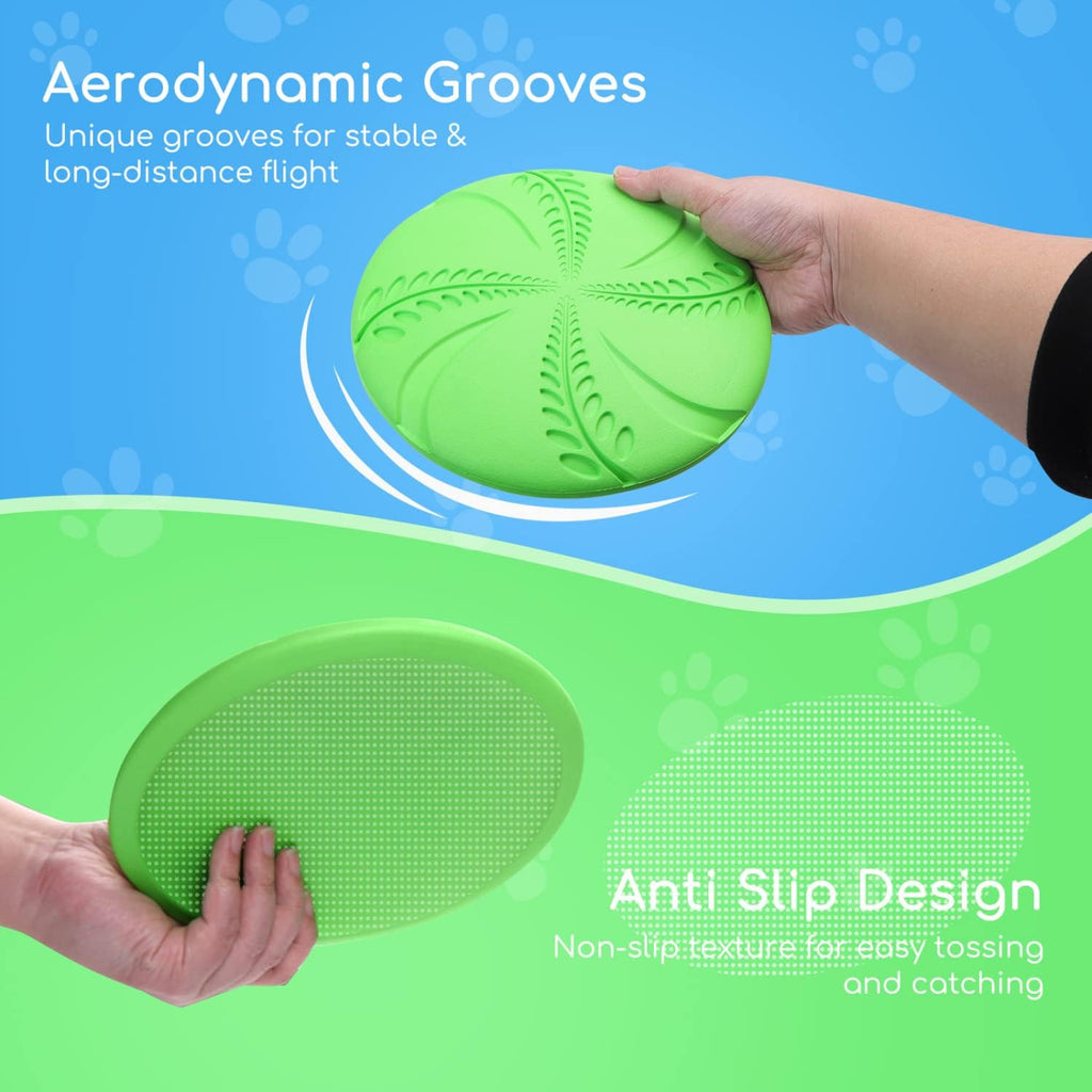 Two Nobleza 8 inch dog frisbees side by side