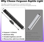 Reptitrip LED UVB lamp glowing in a bearded dragon enclosure