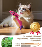 Bite resistant baby grade fabric cat toy close up showing reinforced double stitching.