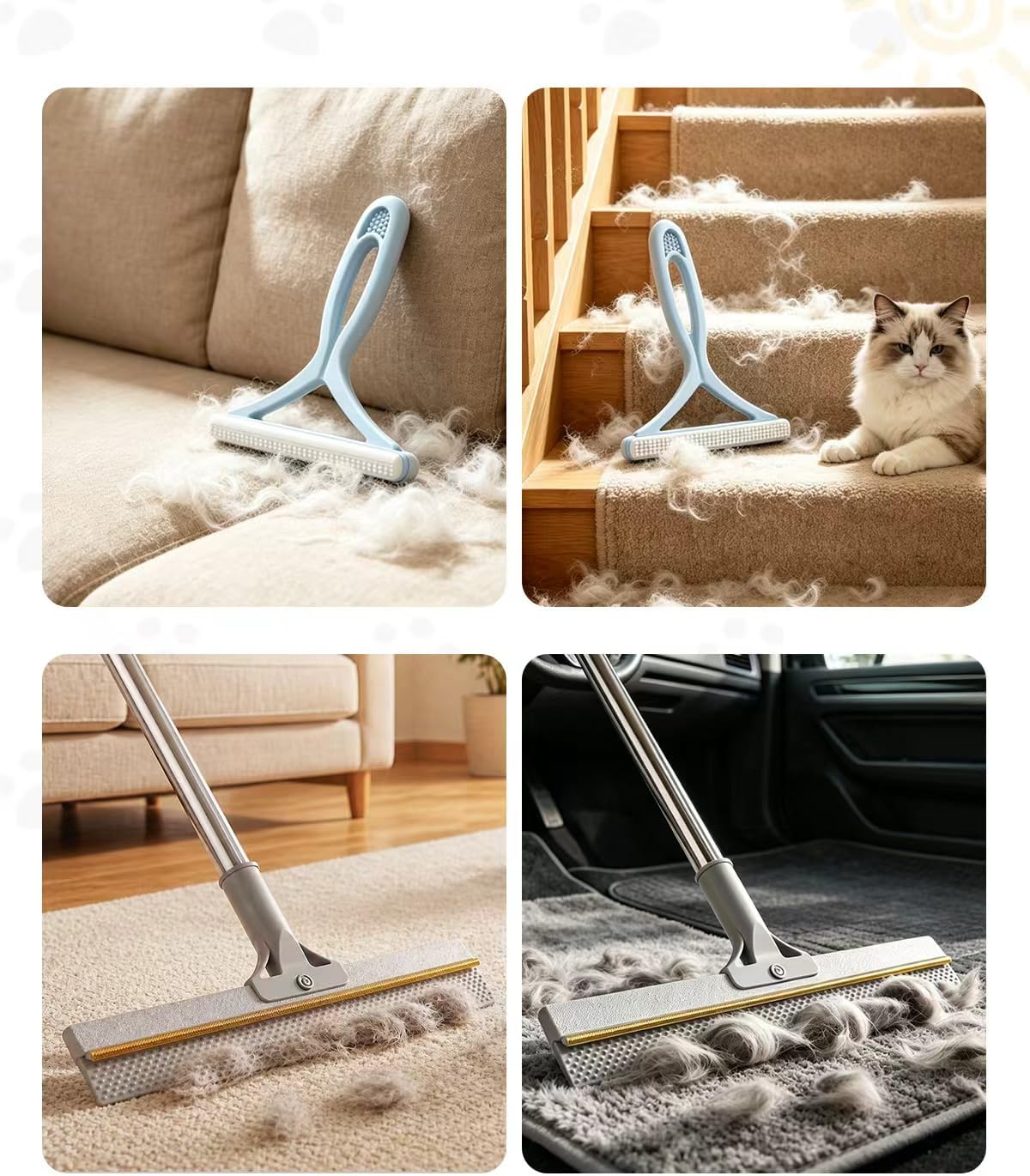 Adjustable long handle carpet scraper tool for furniture