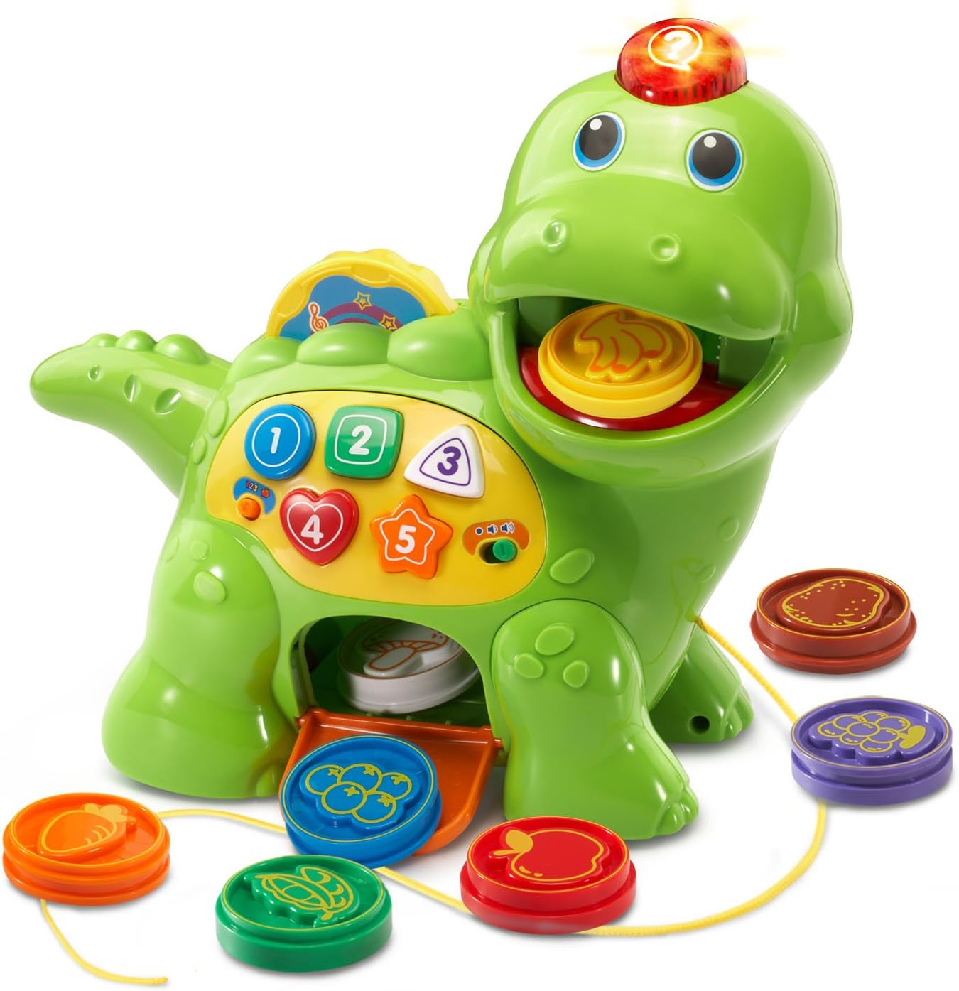 VTech Chomp and Count Dino Green front view interactive toddler toy