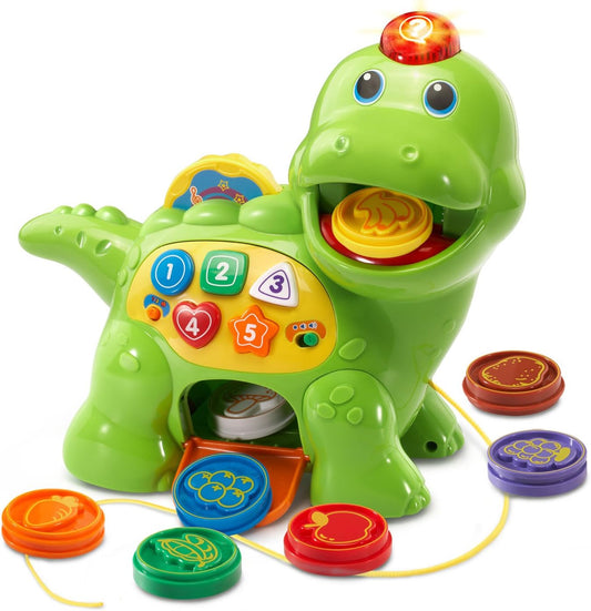 VTech Chomp and Count Dino Green front view interactive toddler toy