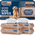 Refreshify plant based unscented pet wipes front view package for dog grooming.