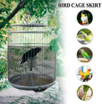ASOCEA nylon mesh skirt installed on round bird cage