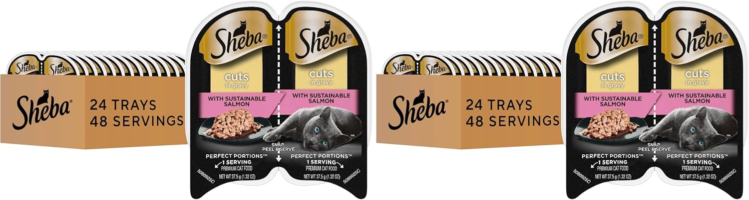 Sheba Perfect Portions Wet Cat Food Cuts in Gravy, Cat Food Wet Recipe, Roasted Chicken Entree, 2.6 oz. Twin-Pack Trays (24 Count, 48 Servings) - Image 10