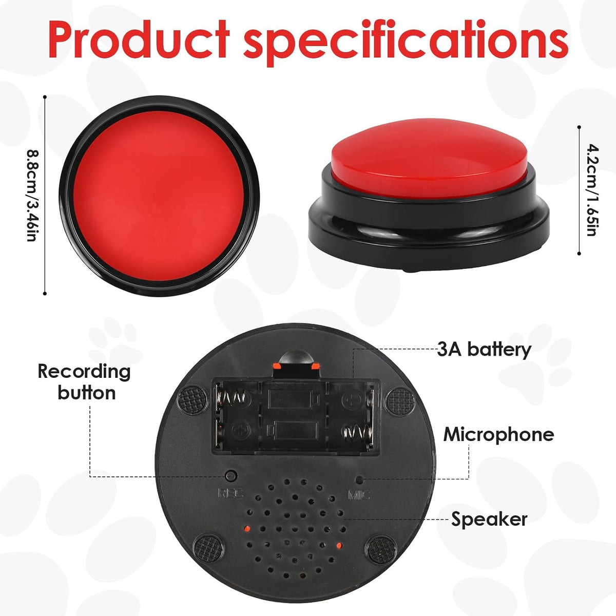 Premium recordable animal training speech buttons set imported from the USA.
