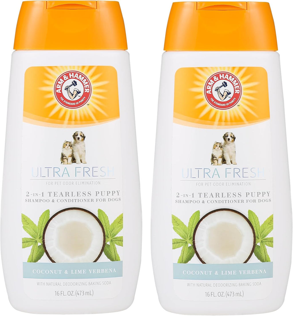 Arm & Hammer Ultra Fresh 2 in 1 Detangling Dog Shampoo and Conditioner Baking Soda Deodorizer Moisturizing Pet Wash Tangles Odor Control Cucumber Prickly Pear Scent 24 FL OZ Pump Daily Grooming - Image 10