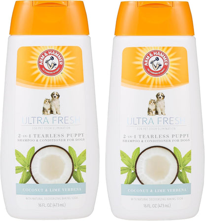 Arm & Hammer Ultra Fresh 2 in 1 Detangling Dog Shampoo and Conditioner Baking Soda Deodorizer Moisturizing Pet Wash Tangles Odor Control Cucumber Prickly Pear Scent 24 FL OZ Pump Daily Grooming - Image 10