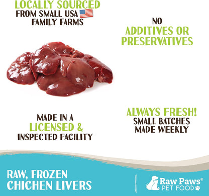 Close up of Raw Paws natural chicken liver pet treat