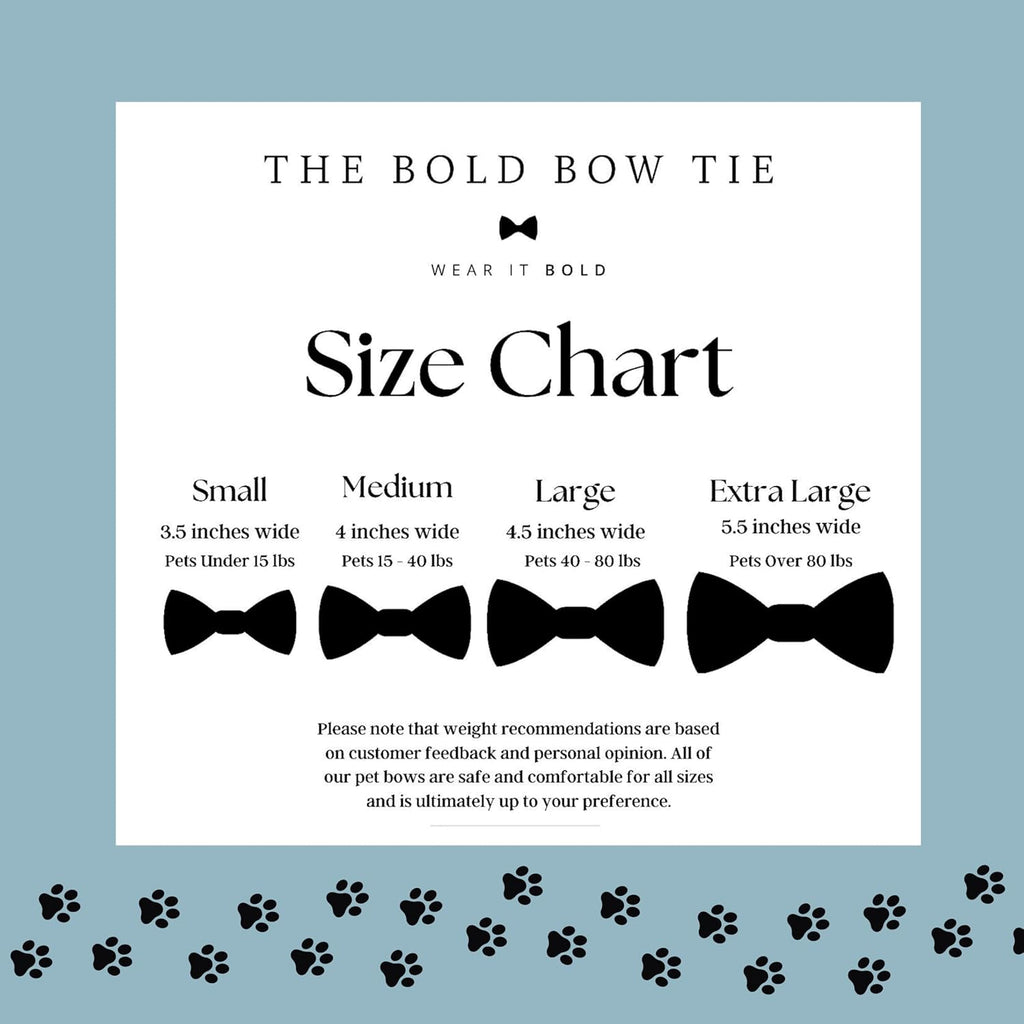The Bold Bow Tie slide on pet bowtie attached to large dog collar