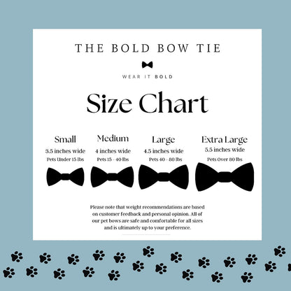 The Bold Bow Tie slide on pet bowtie attached to large dog collar
