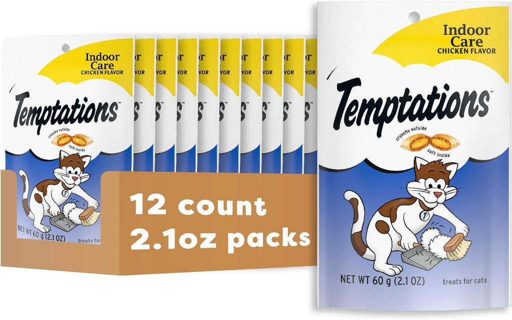 Temptations Cat Treats Indoor Care, Classic Crunchy and Soft Cat Treats, Tasty Chicken Flavor, 4.9 oz. Pouch (Pack of 10) - Image 13