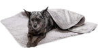 Furhaven self heating pet blanket revealing the plush sherpa reverse side